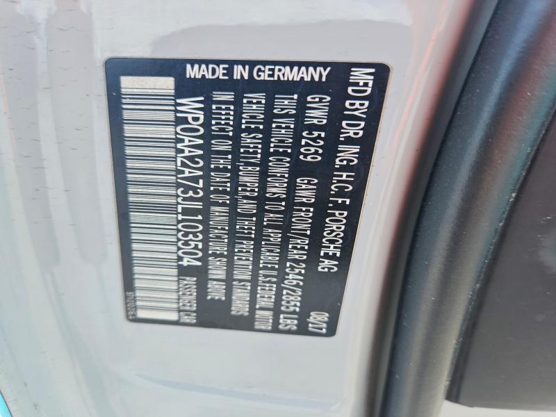 Продаж на аукціоні авто 2018 Porsche Panamera, vin: WP0AA2A73JL103504, номер лоту: 54468536