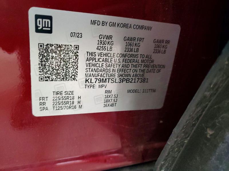 Продаж на аукціоні авто 2023 Chevrolet Trailblazer, vin: KL79MTSL3PB217381, номер лоту: 53759216