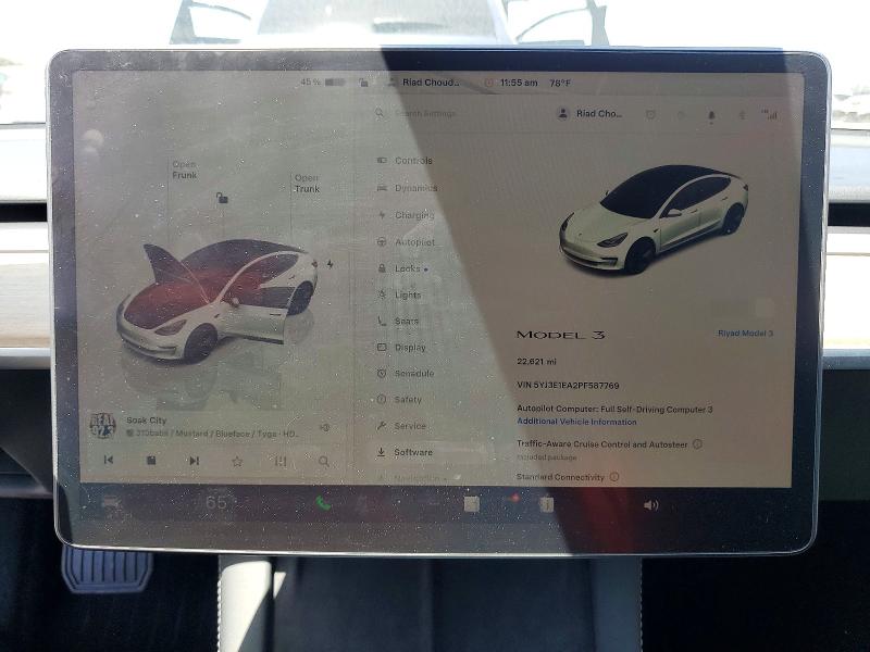 54109496 :رقم المزاد ، 5YJ3E1EA2PF587769 vin ، 2023 Tesla Model 3 مزاد بيع