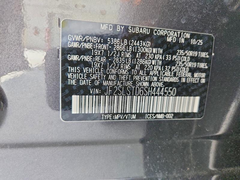 Продаж на аукціоні авто 2025 Subaru Forester, vin: JF2SLSTD6SH444550, номер лоту: 53648766