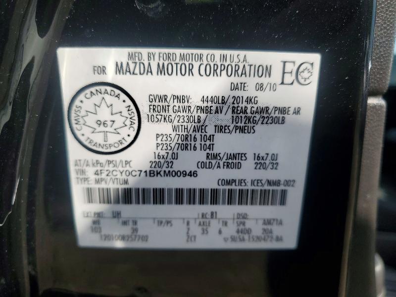 54006266 :رقم المزاد ، 4F2CY0C71BKM00946 vin ، 2011 Mazda Tribute مزاد بيع
