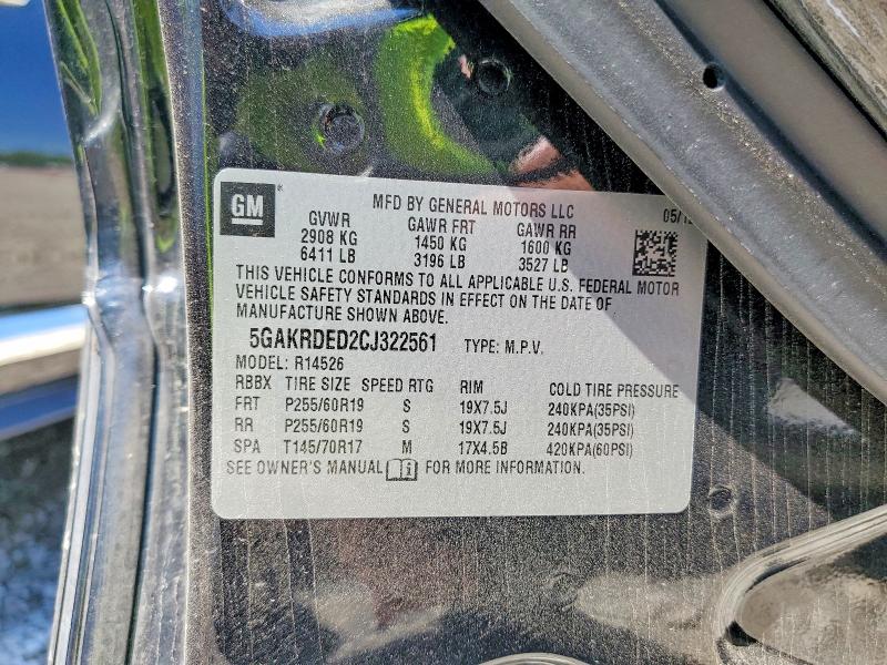 Продаж на аукціоні авто 2012 Buick Enclave, vin: 5GAKRDED2CJ322561, номер лоту: 53079116