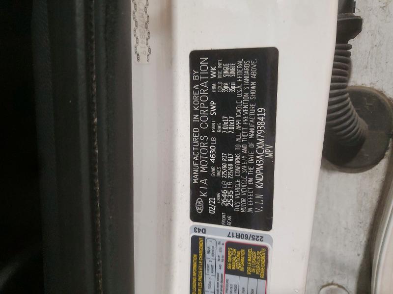 2021 Kia Sportage მანქანა იყიდება აუქციონზე, vin: KNDPM3ACXM7938419, აუქციონის ნომერი: 52861596