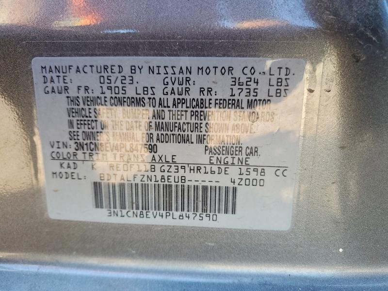 53733986 :رقم المزاد ، 3N1CN8EV4PL847590 vin ، 2023 Nissan Versa مزاد بيع