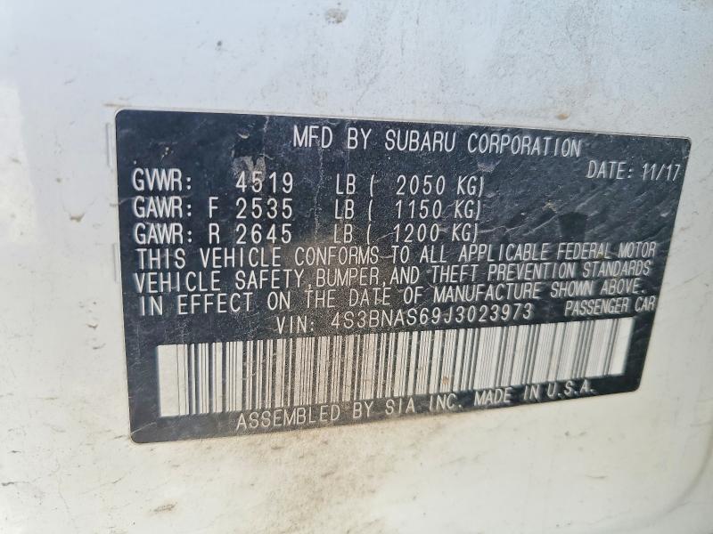 2018 Subaru Legacy მანქანა იყიდება აუქციონზე, vin: 4S3BNAS69J3023973, აუქციონის ნომერი: 52482326