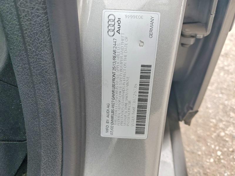 Aukcja sprzedaży 2003 Audi A4, vin: WAUVT68E73A125735, numer aukcji: 55363156