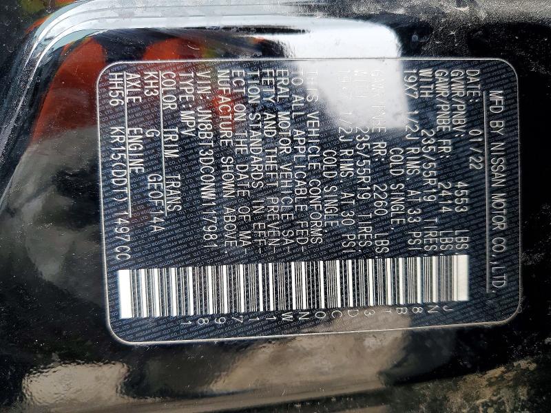 Продаж на аукціоні авто 2022 Nissan Rogue, vin: JN8BT3DC0NW117981, номер лоту: 52381536