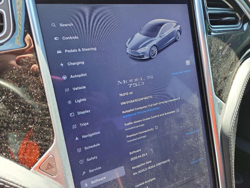 50321326 :رقم المزاد ، 5YJSA1E23HF195773 vin ، 2017 Tesla Model S مزاد بيع