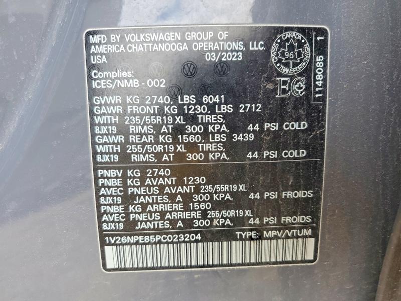 52167746 :رقم المزاد ، 1V26NPE85PC023204 vin ، 2023 Volkswagen Id.4 مزاد بيع
