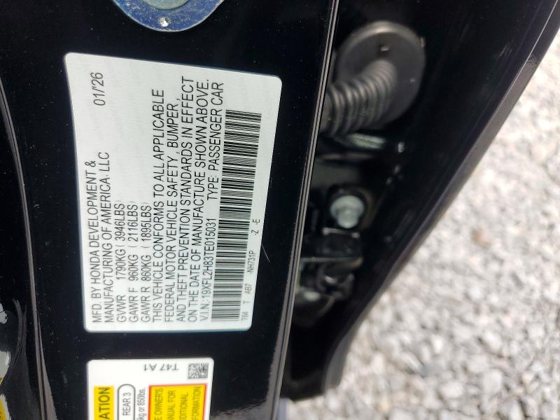 Продажа на аукционе авто 2026 Honda Civic, vin: 19XFL2H83TE015031, номер лота: 53524726