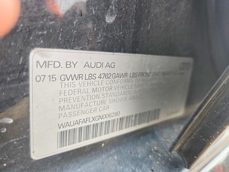 Aukcja sprzedaży 2016 Audi A4, vin: WAUAFAFLXGN006280, numer aukcji: 55026966
