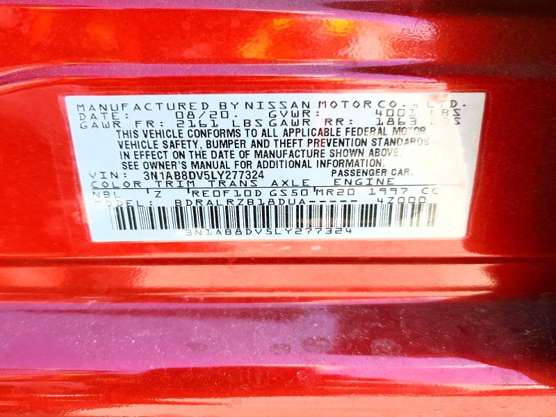 Aukcja sprzedaży 2020 Nissan Sentra, vin: 3N1AB8DV5LY277324, numer aukcji: 53397366