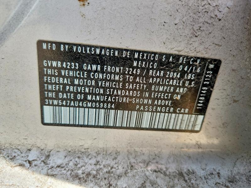 54460346 :رقم المزاد ، 3VW547AU4GM059884 vin ، 2016 Volkswagen Gti مزاد بيع