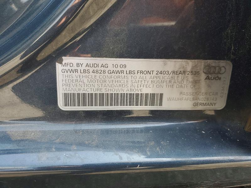 Продажа на аукционе авто 2010 Audi A4, vin: WAUHFAFL5AN028743, номер лота: 53605846