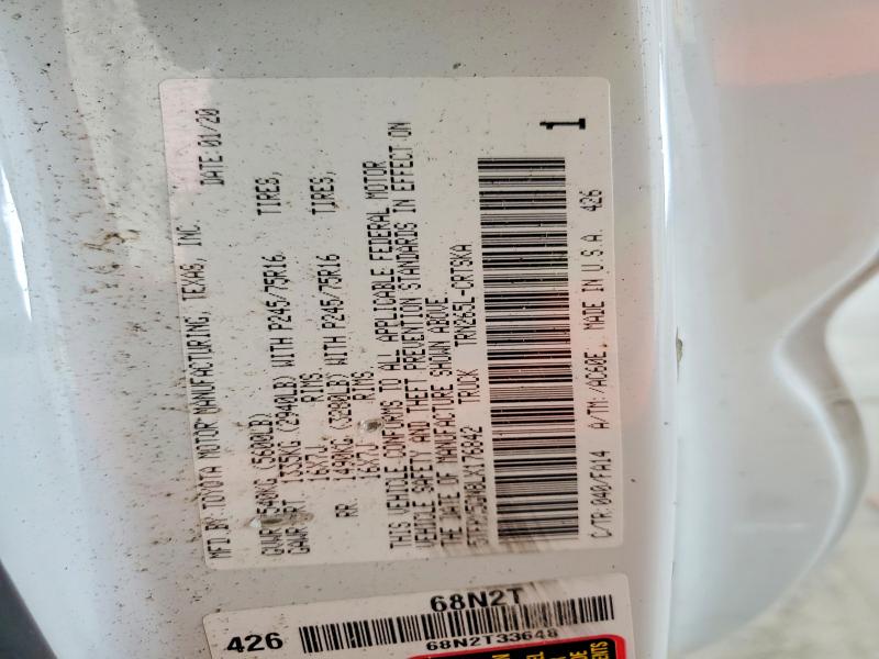 53050236 :رقم المزاد ، 5TFRX5GN8LX176842 vin ، 2020 Toyota Tacoma مزاد بيع