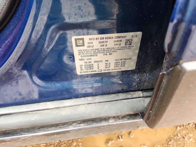 2019 Buick Encore მანქანა იყიდება აუქციონზე, vin: KL4CJESB3KB930725, აუქციონის ნომერი: 52090806