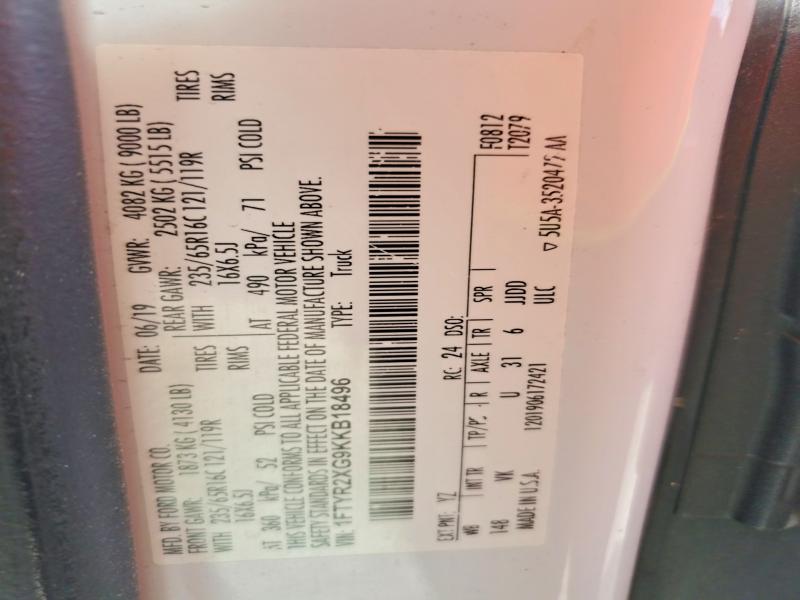 Aukcja sprzedaży 2019 Ford Transit, vin: 1FTYR2XG9KKB18496, numer aukcji: 53401506