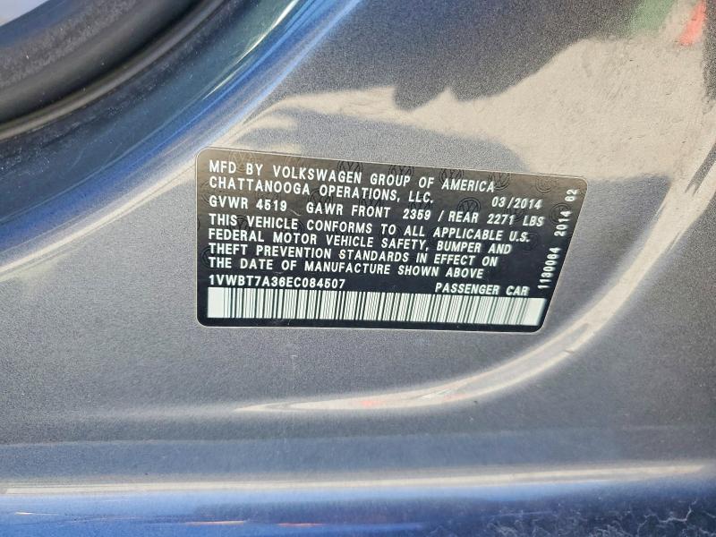 Продажа на аукционе авто 2014 Volkswagen Passat, vin: 1VWBT7A36EC084507, номер лота: 51474406