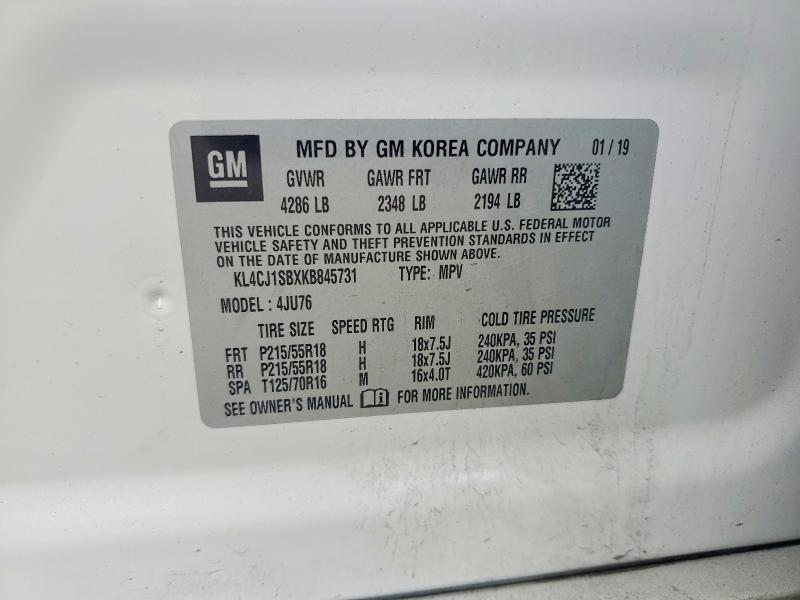 Aukcja sprzedaży 2019 Buick Encore, vin: KL4CJ1SBXKB845731, numer aukcji: 54588906