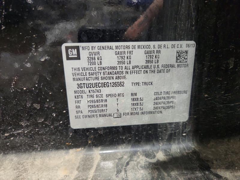 Aukcja sprzedaży 2014 Gmc Sierra, vin: 3GTU2UEC0EG126562, numer aukcji: 52772716