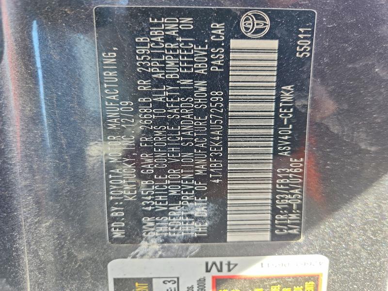 Продаж на аукціоні авто 2010 Toyota Camry, vin: 4T1BF3EK4AU572598, номер лоту: 55343806
