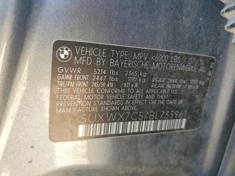 Aukcja sprzedaży 2011 Bmw X3, vin: 5UXWX7C57BL733961, numer aukcji: 53538686