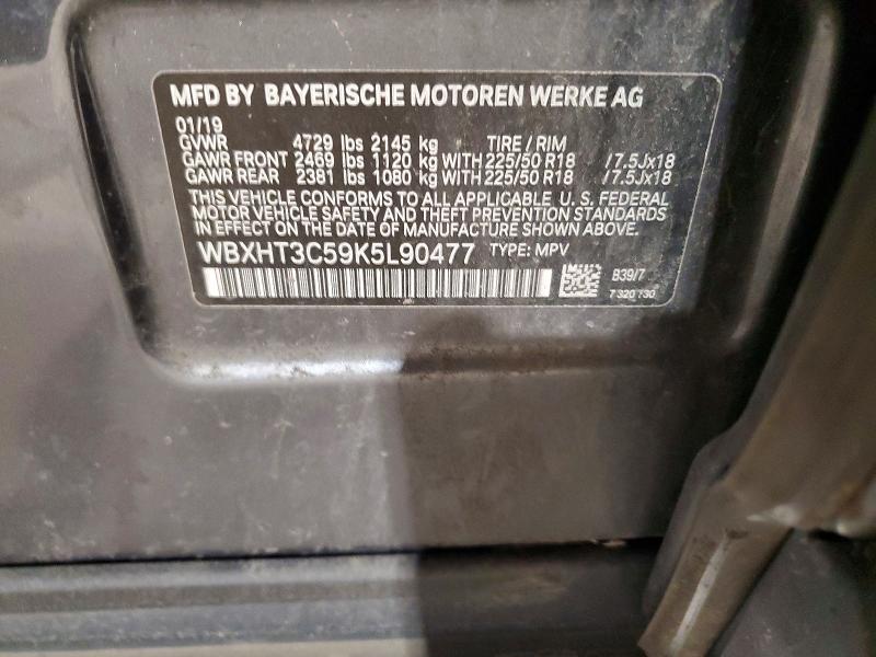 Продажа на аукционе авто 2019 Bmw X1, vin: WBXHT3C59K5L90477, номер лота: 54137006
