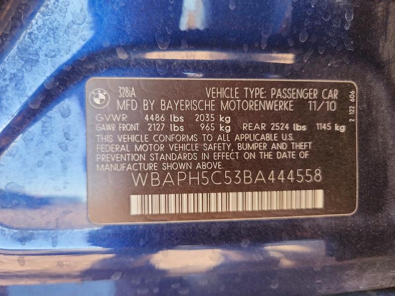 Aukcja sprzedaży 2011 Bmw 328, vin: WBAPH5C53BA444558, numer aukcji: 54697406