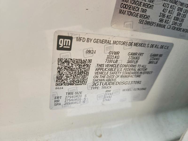 53988806 :رقم المزاد ، 3GTUUDED0SG137091 vin ، 2025 Gmc Sierra مزاد بيع