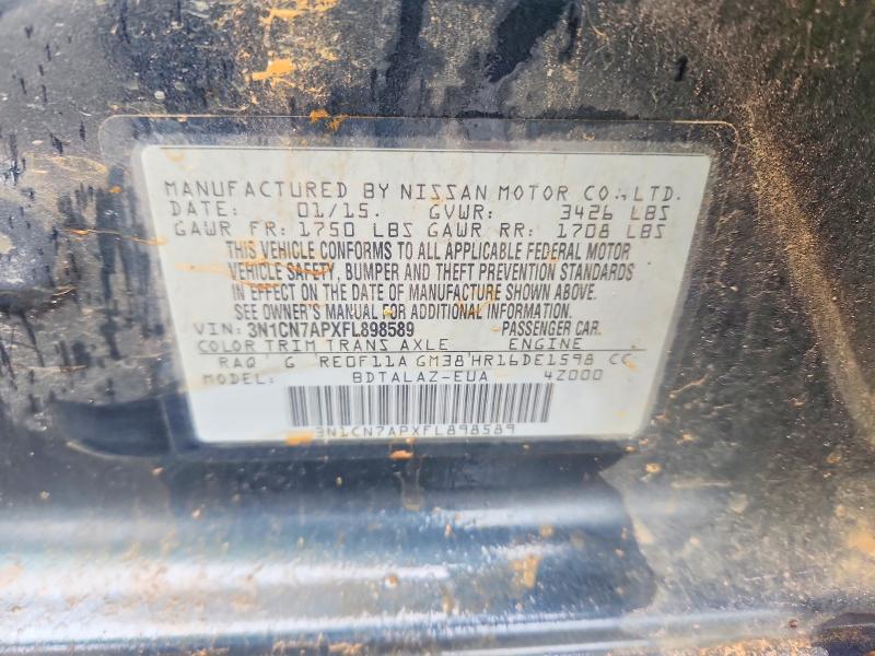Продажа на аукционе авто 2015 Nissan Versa, vin: 3N1CN7APXFL898589, номер лота: 52165266