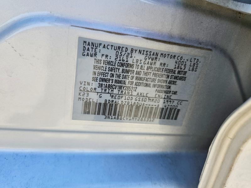 Aukcja sprzedaży 2021 Nissan Sentra, vin: 3N1AB8CV1MY285312, numer aukcji: 53695646