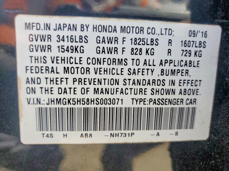 Продажа на аукционе авто 2017 Honda Fit, vin: JHMGK5H58HS003071, номер лота: 54285036