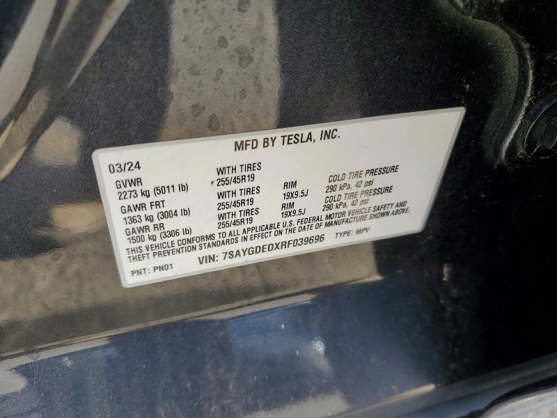 Aukcja sprzedaży 2024 Tesla Model Y, vin: 7SAYGDEDXRF039696, numer aukcji: 52690306