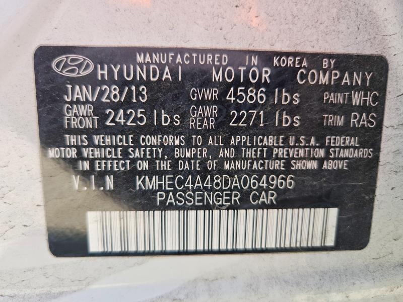 53108226 :رقم المزاد ، KMHEC4A48DA064966 vin ، 2013 Hyundai Sonata مزاد بيع