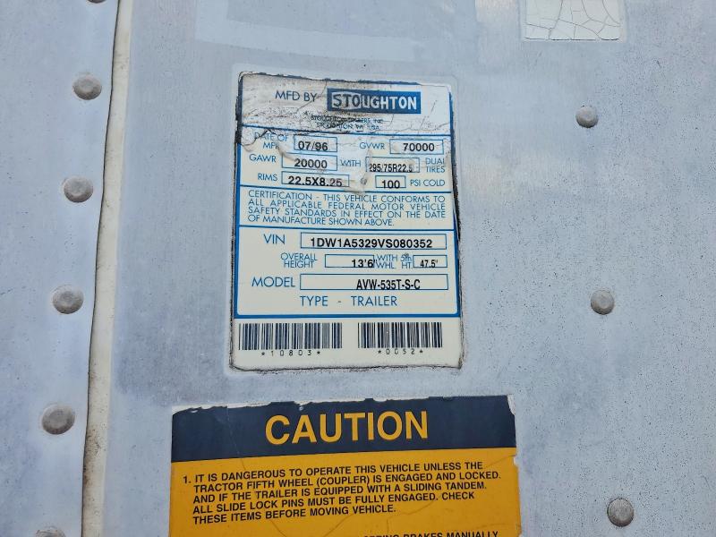 58640826 :رقم المزاد ، 1DW1A5329VS080352 vin ، 1997 Stoughton Trailers مزاد بيع