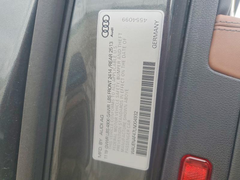 Aukcja sprzedaży 2020 Audi A4, vin: WAUENAF47LN004932, numer aukcji: 41629896
