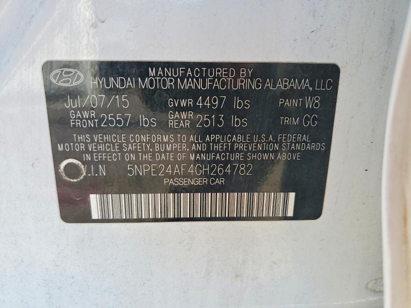 2016 Hyundai Sonata მანქანა იყიდება აუქციონზე, vin: 5NPE24AF4GH264782, აუქციონის ნომერი: 55211466