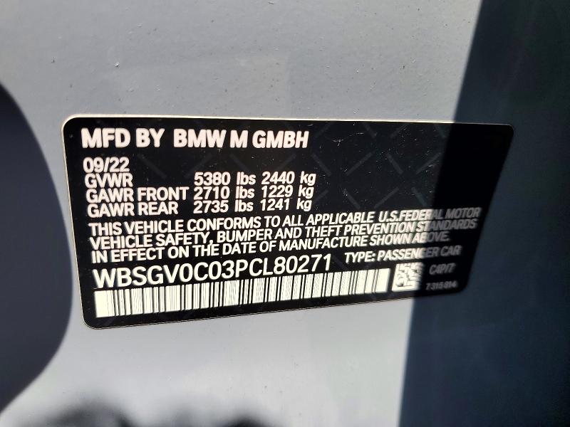 Aukcja sprzedaży 2023 Bmw M8, vin: WBSGV0C03PCL80271, numer aukcji: 52354646