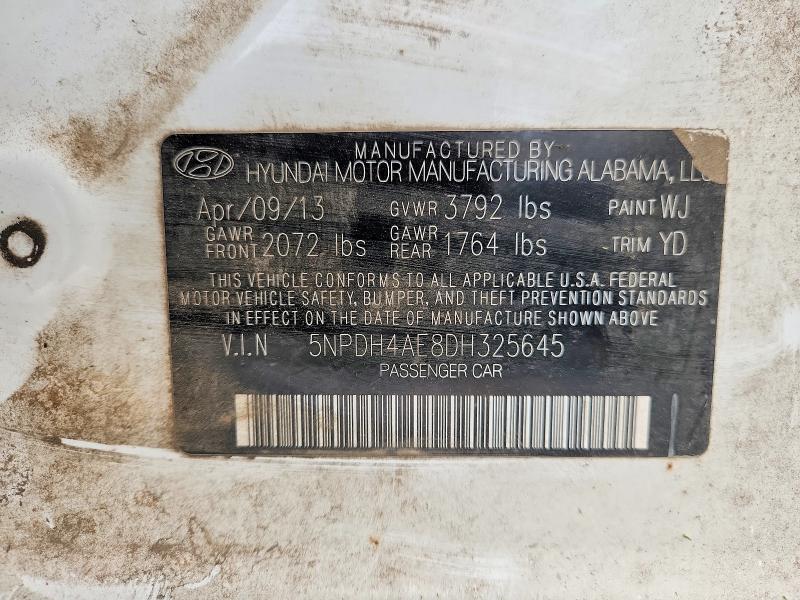 2013 Hyundai Elantra მანქანა იყიდება აუქციონზე, vin: 5NPDH4AE8DH325645, აუქციონის ნომერი: 52962326