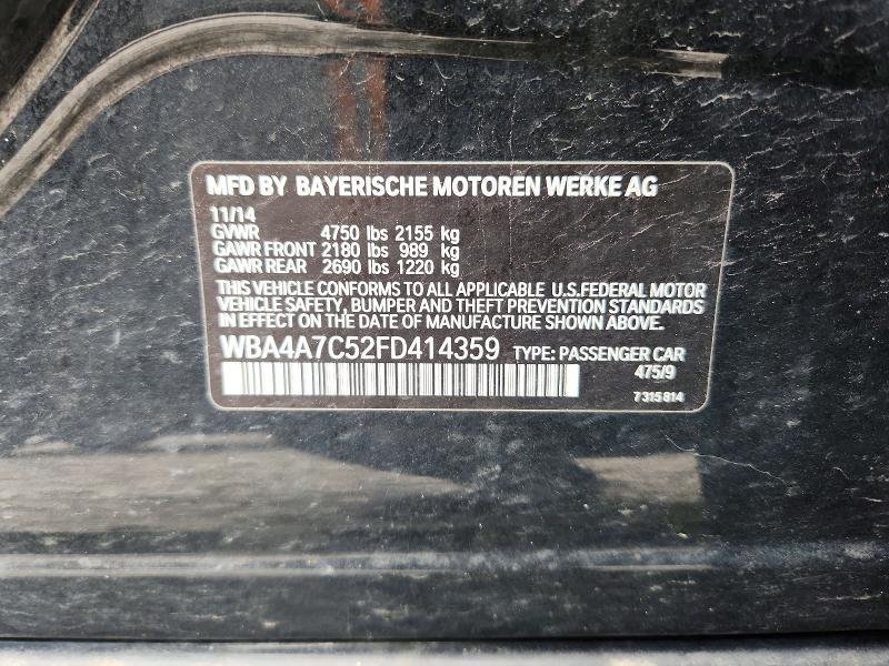 2015 Bmw 428 მანქანა იყიდება აუქციონზე, vin: WBA4A7C52FD414359, აუქციონის ნომერი: 52342986