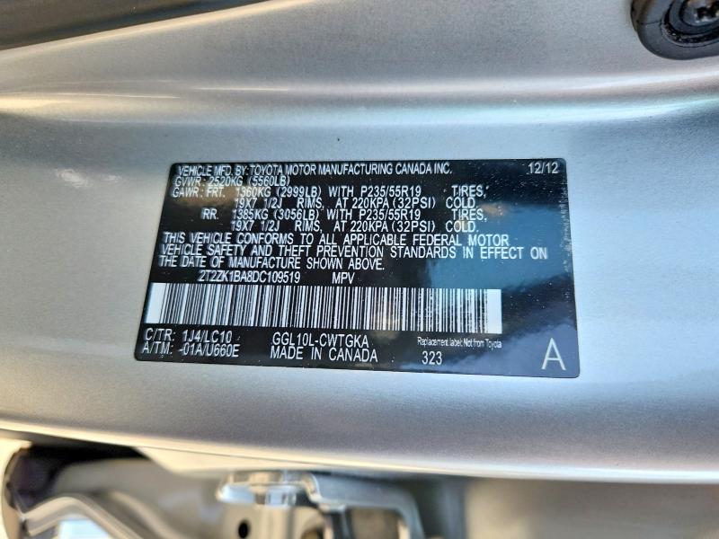 Продажа на аукционе авто 2013 Lexus Rx 350, vin: 2T2ZK1BA8DC109519, номер лота: 53756156