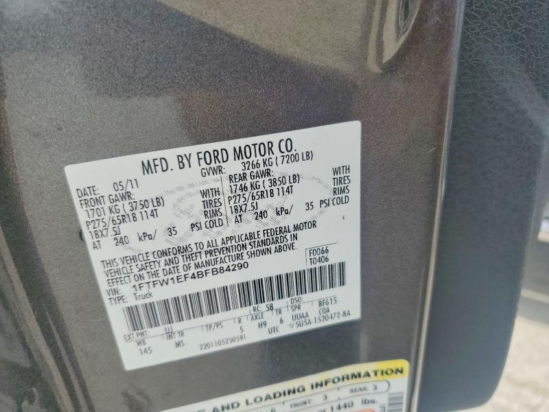 Продажа на аукционе авто 2011 Ford F150, vin: 1FTFW1EF4BFB84290, номер лота: 55161076