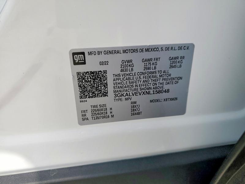 Aukcja sprzedaży 2022 Gmc Terrain, vin: 3GKALVEVXNL158048, numer aukcji: 53745736