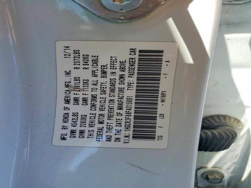 Продажа на аукционе авто 2015 Honda Accord, vin: 1HGCR3F88FA015691, номер лота: 54419196