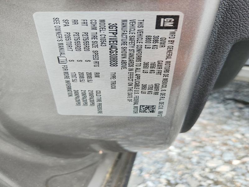 Продаж на аукціоні авто 2012 Gmc Sierra, vin: 3GTP1VE04CG308838, номер лоту: 55519366