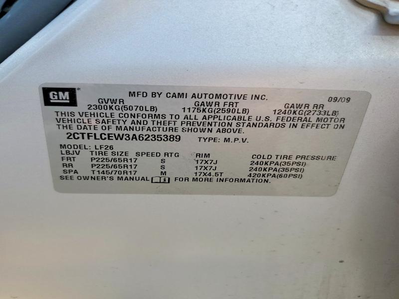 2010 Gmc Terrain მანქანა იყიდება აუქციონზე, vin: 2CTFLCEW3A6235389, აუქციონის ნომერი: 54539096
