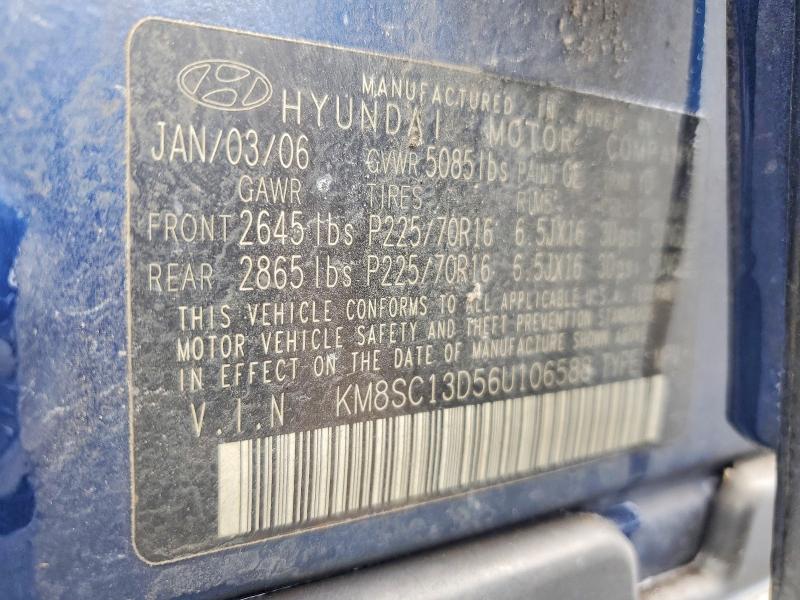 Aukcja sprzedaży 2006 Hyundai Santa Fe, vin: KM8SC13D56U106588, numer aukcji: 54997556