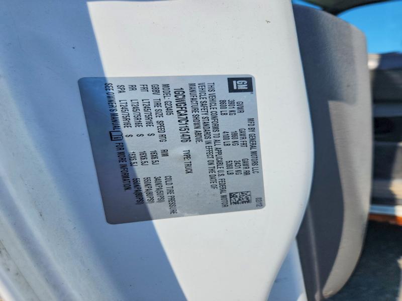 Продажа на аукционе авто 2012 Chevrolet Express G2500, vin: 1GCWGFCA7C1151476, номер лота: 52073786