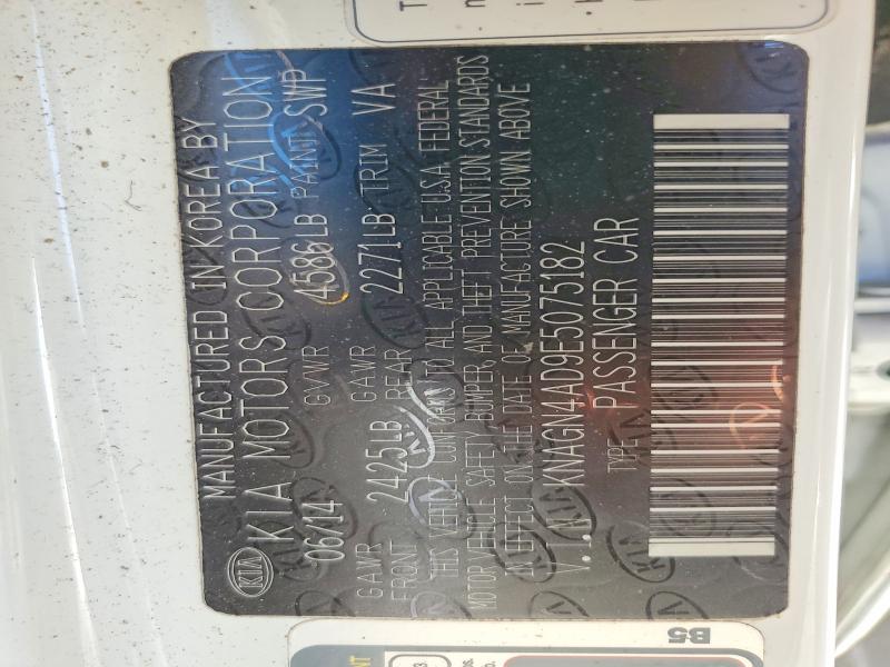 Aukcja sprzedaży 2014 Kia Optima, vin: KNAGN4AD9E5075182, numer aukcji: 53967446
