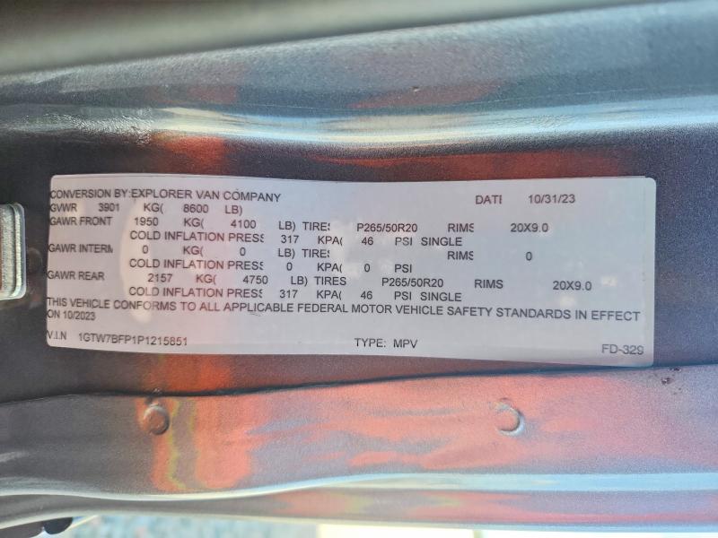 Aukcja sprzedaży 2023 Gmc Savana, vin: 1GTW7BFP1P1215851, numer aukcji: 55006466
